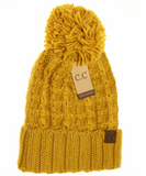 Stocking Hat - CC Mustard Slipstitch Pom 889