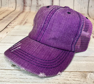 Distressed Purple with High Bun Hat