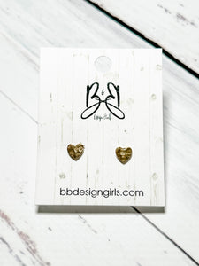 18K Gold Dainty Hammered Hearts
