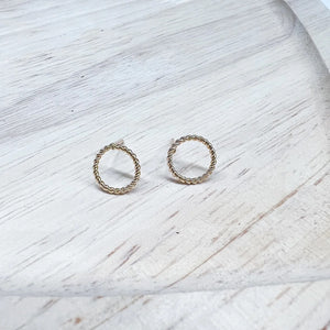 18K Gold Plated Dainty Open Circle Studs